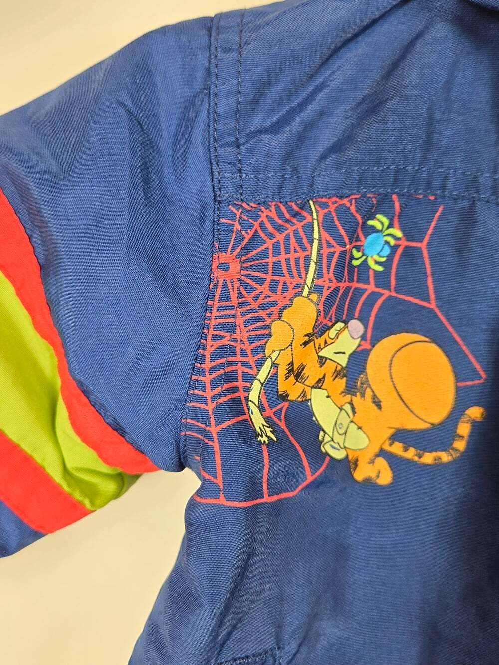Vintage Disney Tigger Jacket 12M Winnie the Pooh Y2K Colorblock Hooded Coat - Picture 3 of 10